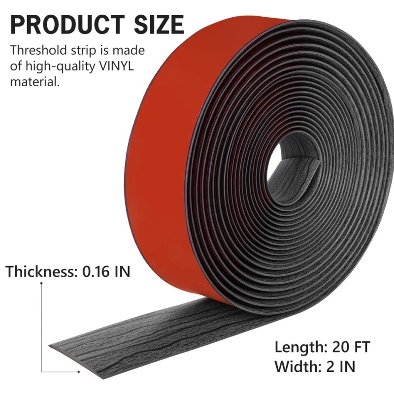 MYFAMIREA 20Ft Floor Transition Strip Self Adhesive Vinyl Cover Floor