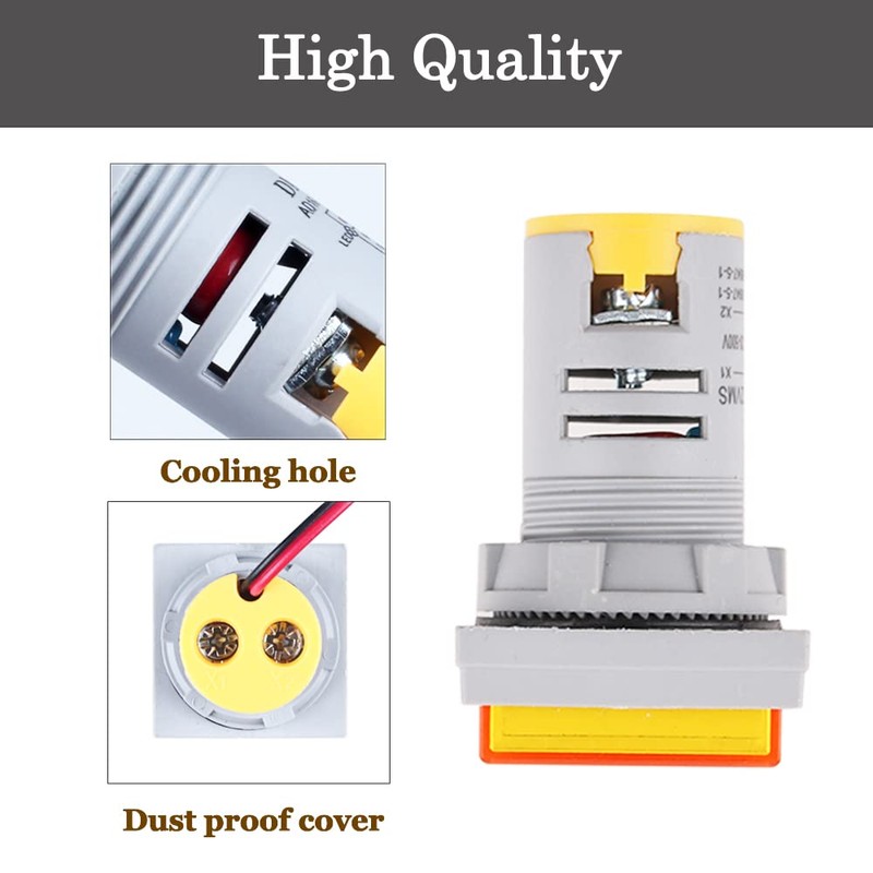 DMWD Amp Voltage Meter, 22mm Square Dual Display Panel Voltmeter