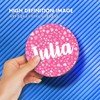 1 x Round Coaster - Name Julia Pink Hearts Love