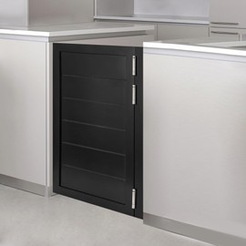 23.6x35.4in Swinging Door Cafe Doors,Interior Solid Wood Swing Door with 3 Spring Hinges,Retro Porch Single Half Saloon Door for Kitchen Entrance Partition Room Aisle (Black)