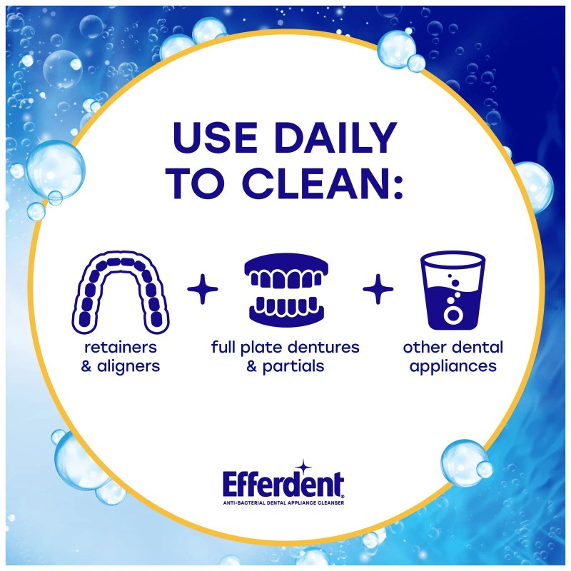 Efferdent Overnight Whitening Cleaner Tablets For Retainers Dentures 126 Count