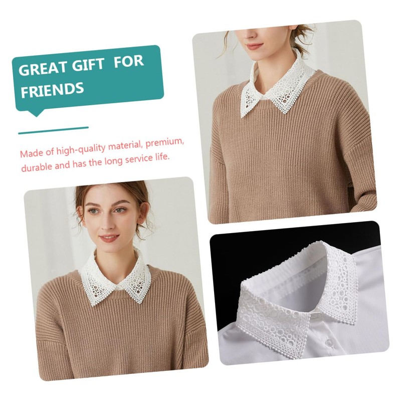 Artibetter Detachable White Fake Collar for Women Shirt Collar Accessory