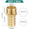 Brass Pipe Adapter, 6 Pieces 16 mm Barb x 3/4