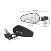 Motorcycle Rear View Mirror 22mm Handlebar Mirror 360 Degree Rotation