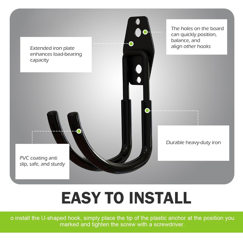 SLIMI 2 PCS Car Charger Holder Wall Bending Hooks, Steel