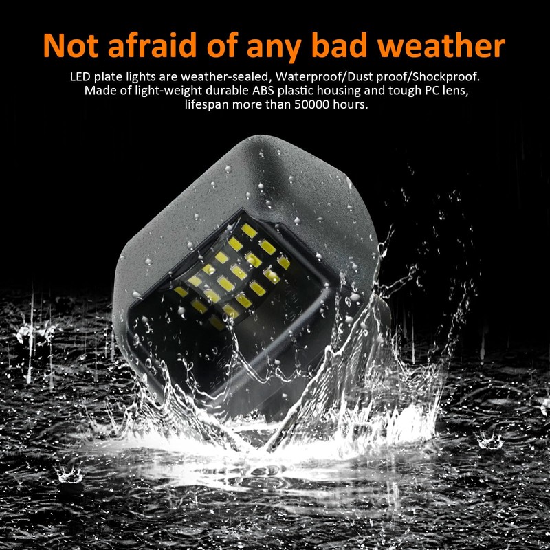 Bestview LED License Plate Light Lens Tag Lights Rear Lamp