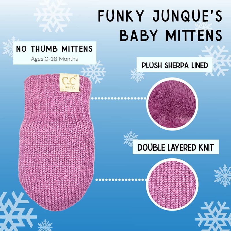 Funky Junque Infant Double Pom Beanie and Mittens Set -