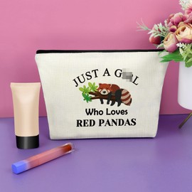 Red Panda Lover Gift for Women Makeup Bag Red Panda Themed Gifts Animal Lover Gift Cosmetic Bag Animal Panda Lover Gifts for Daughter Sister Graduation Christmas Gifts Cosmetic Travel Pouch