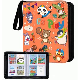 Thisness Card Holder for Yoto Cards 120 Cards Capacity Card Case Storage Organizer with Zipper Card Binder for Yoto Player Cards and Yoto Mini Cards, Orange Play