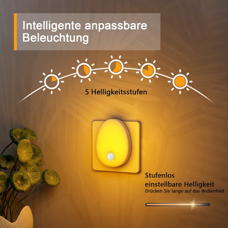 LYRIDZ Amber Night Light Socket with Motion Sensor, Bright Plug-in
