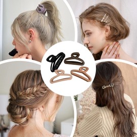 Hair Claw Clips for Women - 4pcs Matte hair clips | Neutral Claw Clips | Anti-Slip Hair Jaw Clamp - Big Clips for Women, Strong Grip Hair Catch, Hair Accessories for Long Hair