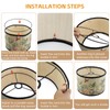 Mewutal Drum Lampshade Bird Pattern Chandelier Lamp Shade Removable Lamp