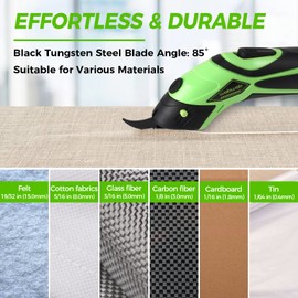 Original walowalo Cardboard and Fabric Replacement Blade All in One for Electric Scissors Cutter Mesh Leather Felt Tie Blanket Fiberglass WS20 WS22 Black Blade Head 85° Tungsten Steel High Hardness