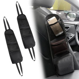 2 Pieces Generic Car Seat Side Organiser, Multifunctional Camping Car Organiser, Side Pocket Organiser for Car Seats, Car Organiser for Motorhome with Multiple Pockets for Truck, Van, SUV