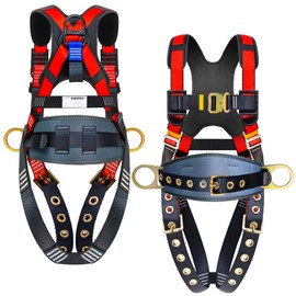 DIJJIG Fall Arrest Safety Harnesses Full Body Protection Roofing Harness Construction Harness 5 Point Adjustment Harness Back Padded,arneses de seguridad para construcción ANSI/ASSP Compliant