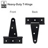 Auxdee 4 Pack 4 Inch T-Strap Shed Door Hinges Heavy