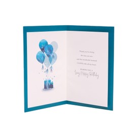 UK Greetings Birthday Card for Husband - Blue Heart Design - Thinking of You Range