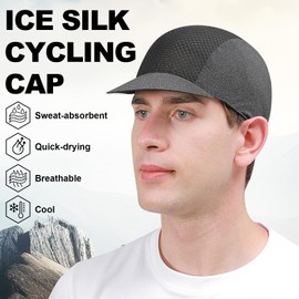 ROCK TAKIN Cycling Cap for Men Women, Cooling Bike Cap with Visor Sun Protection Anti-Sweat Breathable Under Helmet Liner Summer Bicycle Running Hat White