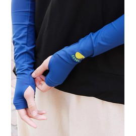 Titicaca ZOSCB2316 Women's Hood Embroidered Arm Cover, Cool to Touch, Fingerless, blue, Free size