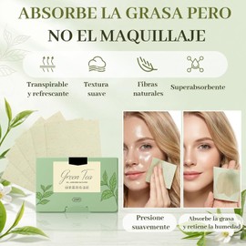 Papel Absorbente de Aceite Facial,1000PCS Papel Absorbente de Grasa,Papel Secante para el Cuidado,Elimina el Brillo del Aceite, el Papel es Suave, Adecuado para Facial (Té Verde)