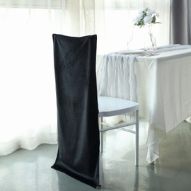 Black Soft Velvet Chiavari Dining Chair Back Slipcover Wedding Party Events Reception Catering Home Decorations Supplies