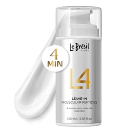 Le Brésil Aimée Leave-In L4 Molecular Peptides Hair Mask - Repairs Dry or Damaged Hair - Deep Molecular Restoration In 4 minutes - 100ml / 3.38 Fl Oz