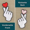 Finger Heart Sign Fabric Patch for Iron-On or Sew On