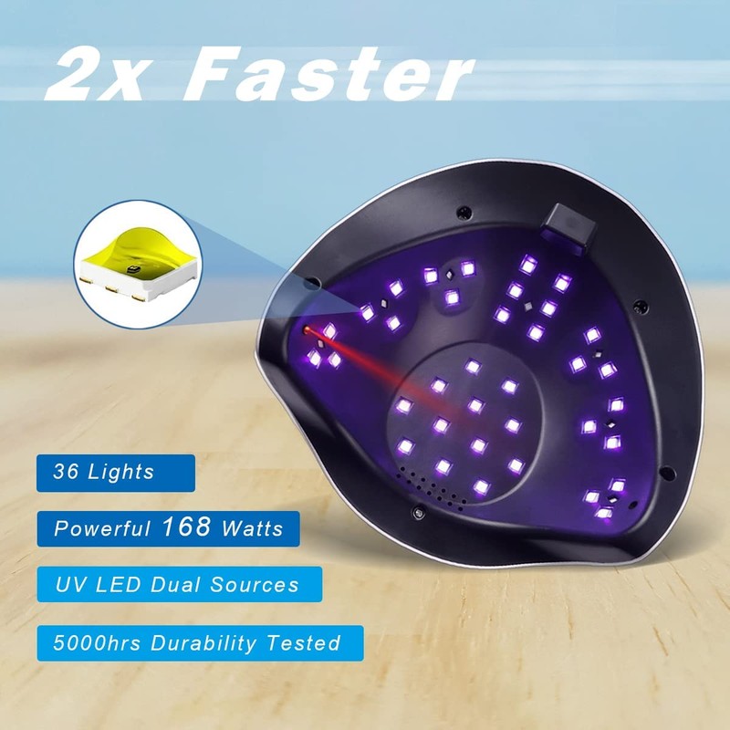 zalati Nail Lamp 168W LED UV Light with 4 Timers