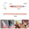 JERCLITY 2 Pieces Pink Double-Ended Rhinestone Pick-Up Manicure Tools, 10pcs