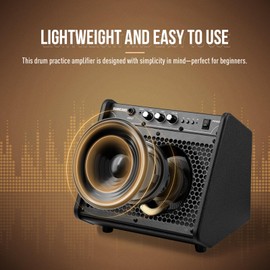 SONICAKE 20W Electric Drum Amp, Portable BT Drum Amplifier Speaker System with Dual Drivers & USB Interface for Home Practice Keyboard, QDM-20