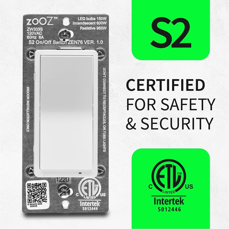 Zooz 800 Series Z-Wave Long Range S2 On Off Switch