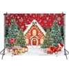 Mocsicka Christmas House Backdrop Christmas Candy House Snowflake Wonderland Pine