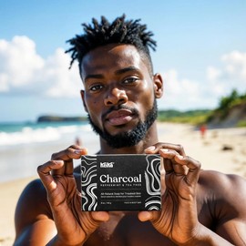 Barra De Jabón Negro Carbón Para Eczema, Psoriasis, Rostro,