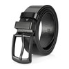 EsengNoyi Black Leather Belt for Men, Mens Casual Belts for