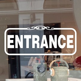 JBY Graphics Entrance Door Decal Vinyl Sticker Window Glass Sign Office Business Entrance Sign Retail Store Restaurant School Building