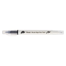 Pentel Brush Sign Pen Twin Tip Black - Pack of 10