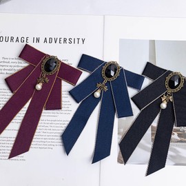 WISHOW Women's Ribbon Tie, Uniform Accessories, Bowknots, School Style, Bowtie, School Style, Japanese Style, Accessory, Adjustable, Disguise, Cosplay, Commute, School, Entrance Ceremonies,