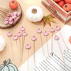 JarThenaAMCS 100Pcs Fall Cocktail Picks Pink Pumpkin Bamboo Toothpicks Cute