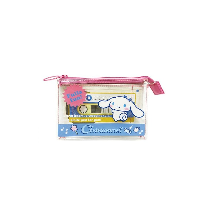 K Company Sanrio Characters (Vintage Retro) Clear Cassette Style Pouch,