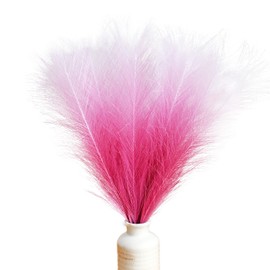 ONLY ART 20pcs Gradient Pink Artificial Silk Pampas Grass 17” for Mother's Day Home Kitchen Wedding Party Special Event Spring Holiday Decorations