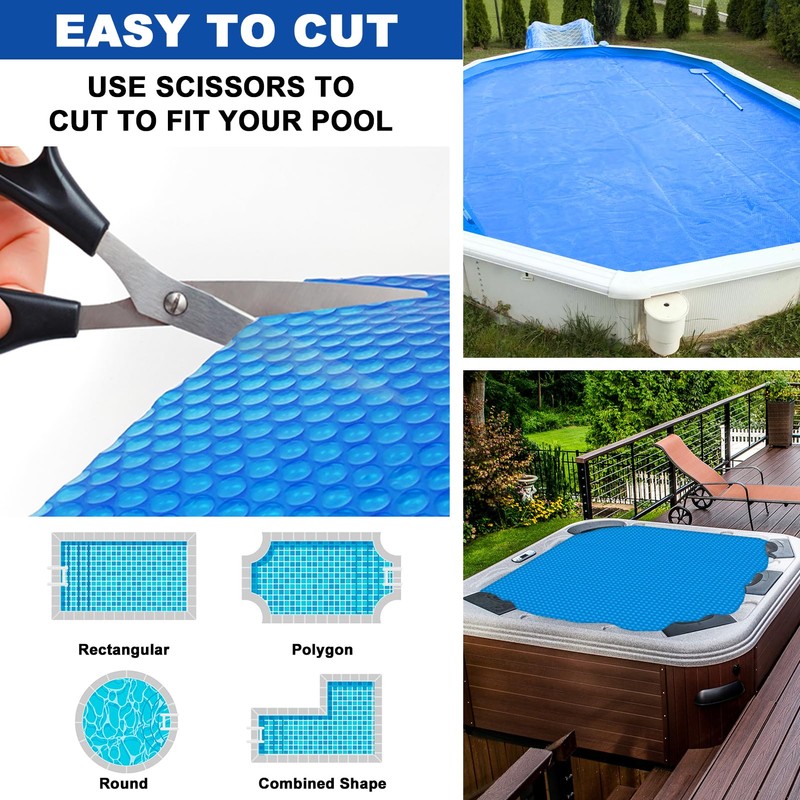 Kestnsee Solar Hot Tub Spa Bubble Covers Blanket 5.4 x