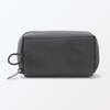 MUJI 84473913 Wrinkle Nylon Large Opening Pouch, Dark Gray, S,
