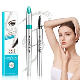 Waterproof & Sweat-Resistant Eyebrow Pencil - 4 Tip Design for Natural, Smudge-proof & Long-Lasting Eyebrows Dark Brown #02)