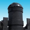 Black 6-5/8" Fence Cap - Pressed Steel Power Coated