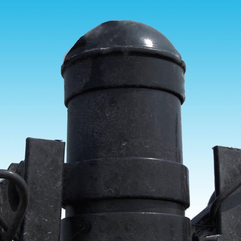 Black 6-5/8" Fence Cap - Pressed Steel Power Coated