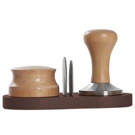 Espresso Tamper Mat | Wooden Espresso Tamper Stand Anti Skid Coffee Pressed Pad, Countertop Coffee Tamper Organizer Heat Resistant Tamping Pad and Tamp Station for Kitchen