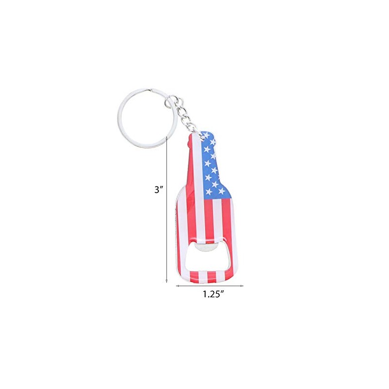 American Flag Beer Bottle Opener Keychain - Set of 2