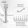 Candyfancy 16G G23 Titanium 2.5/3/4/5mm Cubic Zirconia 6/7/8/9/10/11/12mm Bar Internally