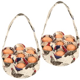 Bolsas de huevos Hossmily Mini cesta de recogida de huevos con 7 bolsas para granja de pollo, gallina, pato, ganso para ama de casa, jardín, transporte, almacenamiento, 2 paquetes