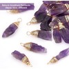 FINGERINSPIRE Pack of 20 Natural Amethyst Crystal Pendants Real 18K
